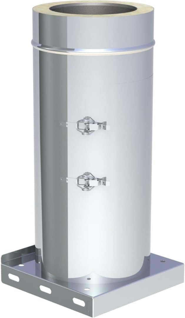 Jeremias DW-FU 150mm Revisionselement Design Plus Edelstahl mit Grundplatte und Kondensatablauf für Innenbereich bis 600°C