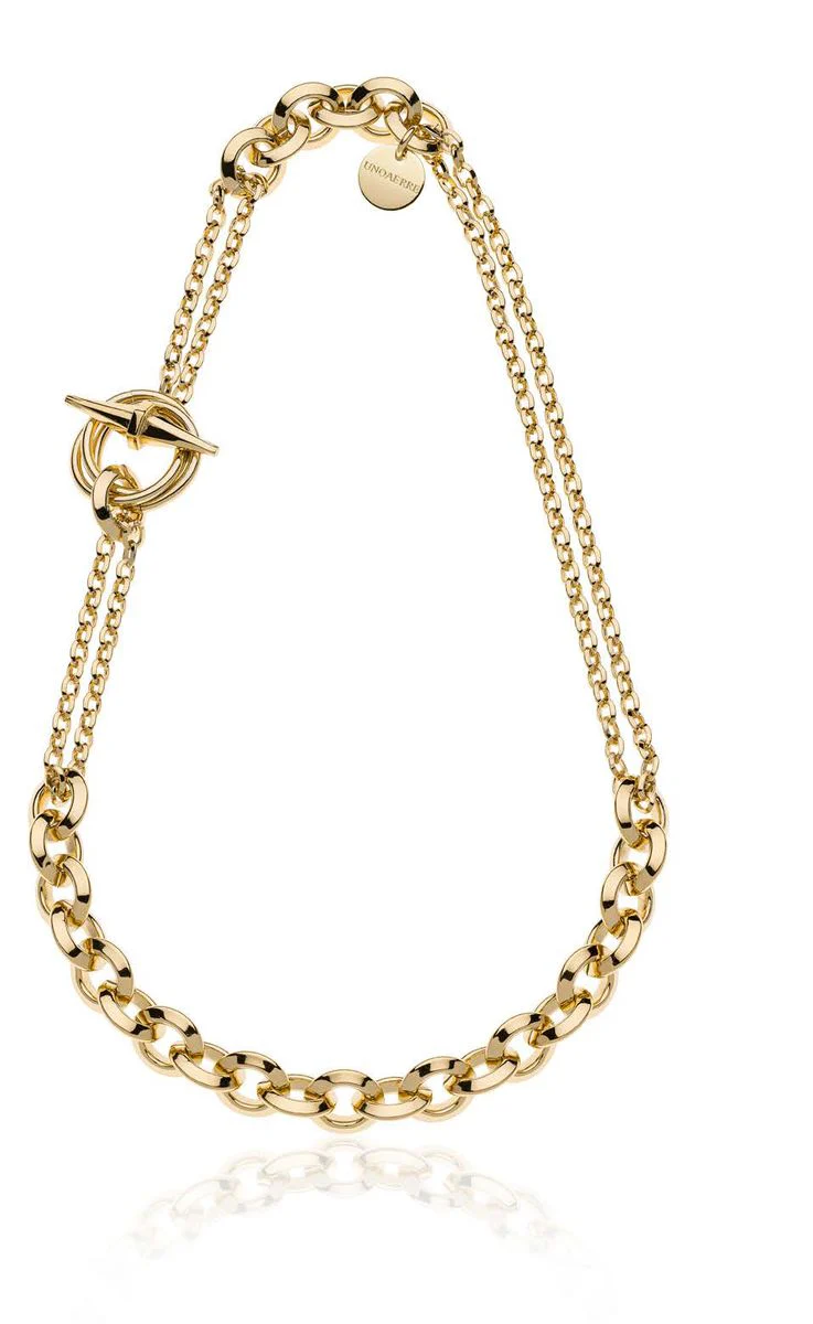 Collana Unoaerre 2222 maglia doppia in bronzo dorato giallo