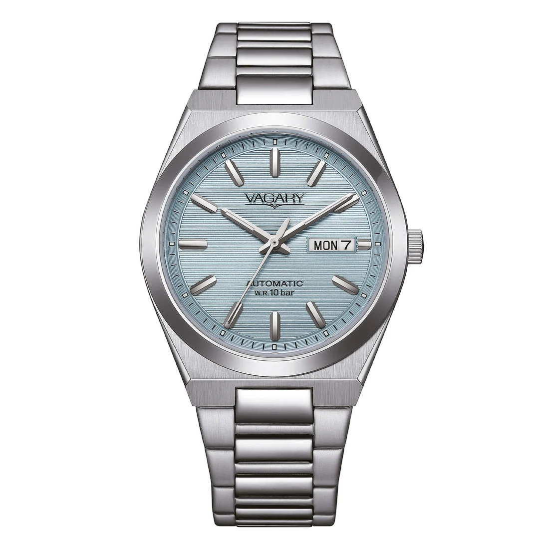 Orologio automatico Vagary IX3-611-73 azzurro a righe bracciale acciaio