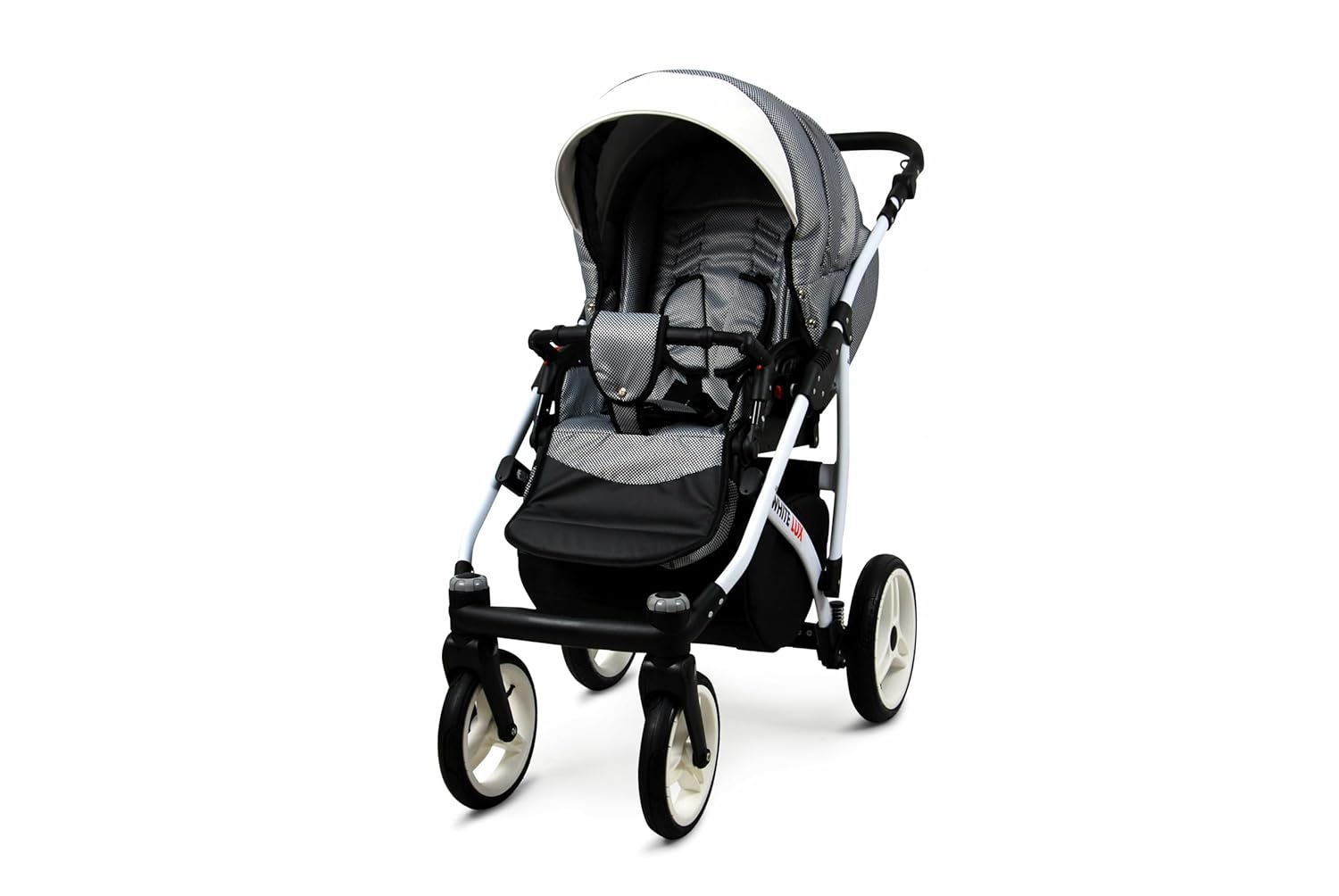 BabyLux® Bambimo Kinderwagen Set 3 in 1 - White Lux - incl. Babywanne, Buggy Sportsitz, Auto-Babyschale - Autositz - Kinderwagenset - Kombikinderwagen mit Wickeltasche, Regenschutz usw.