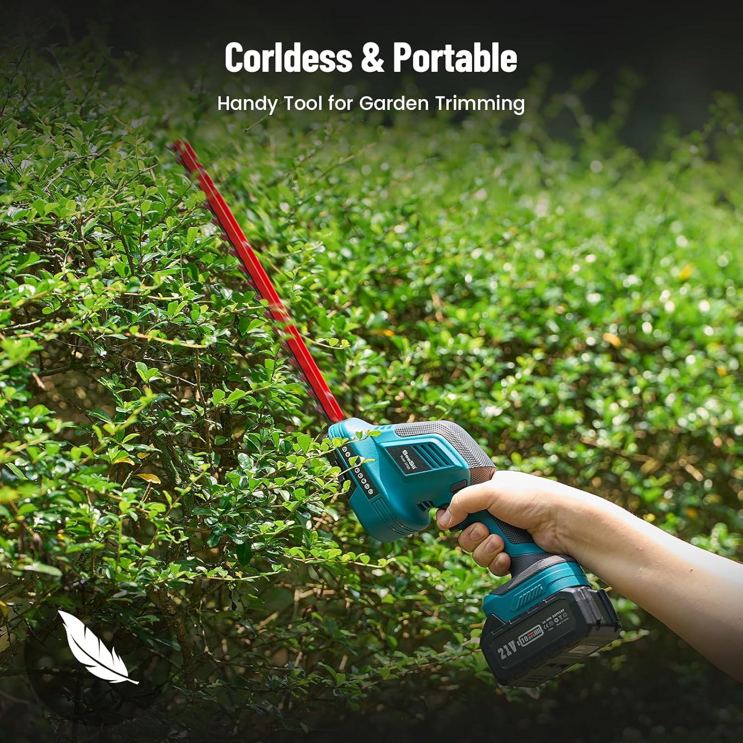 Seesii 6-in-1 Mini Kettensäge & Akku Heckenschere Set, mit 2 * 4000mAh Akkus, Hochentaster mit Teleskopstange, Maximale Reichweite bis zu 4,57m, Geeignet für Gartenpflege und zum Holzfällen