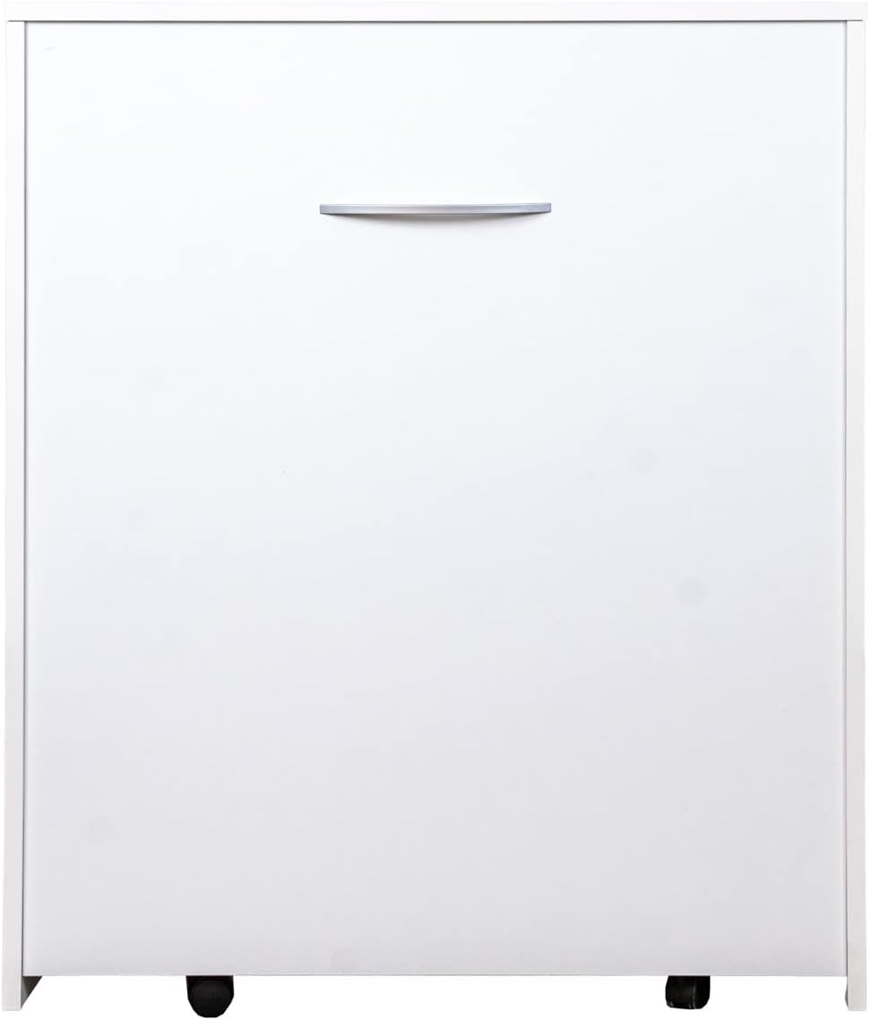 Arredo Stock Letto singolo estraibile e a scomparsa con mobile bianco, rete e materasso, 80x190 cm