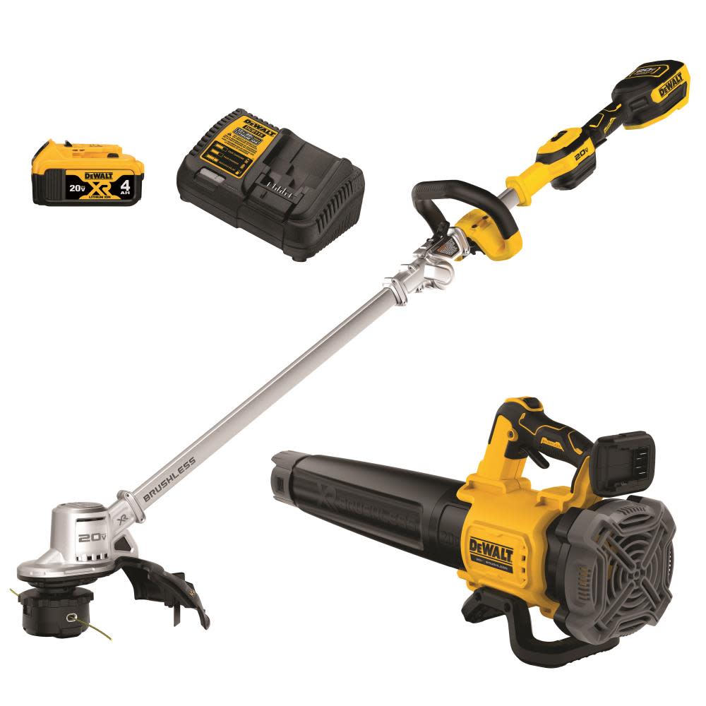 Kit combinato tagliabordi pieghevole a batteria e soffiatore portatile 20V MAX* XR Brushless da 14 pollici DCKO222M1 da