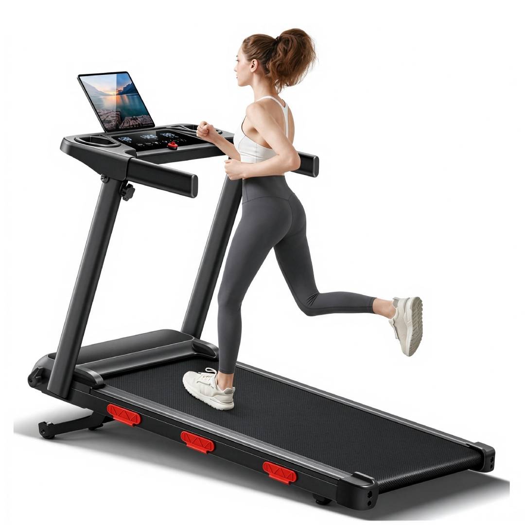 Laufband für Zuhause klappbar mit automatischer Steigung bis 18 %, 12 km/h und 3,0 PS leiser Motor