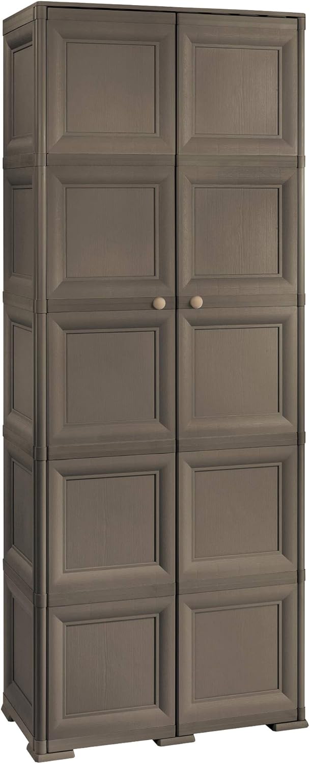 Tontarelli Omnimodus Wardrobe 5 Modules 5 Shelves 4 Open Compartments, Wenge, 79 x 43 x 203 cm