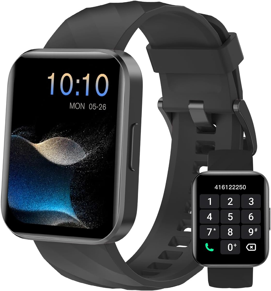 Dakofied Smartwatch Uomo Donna Chiamate Bluetooth Smart Watch con Contapassi Cardiofrequenzimetro da Polso Saturimetro Orologio Fitness Impermeabile IP68 Notifice di WhatsApp per Android iOS Nero
