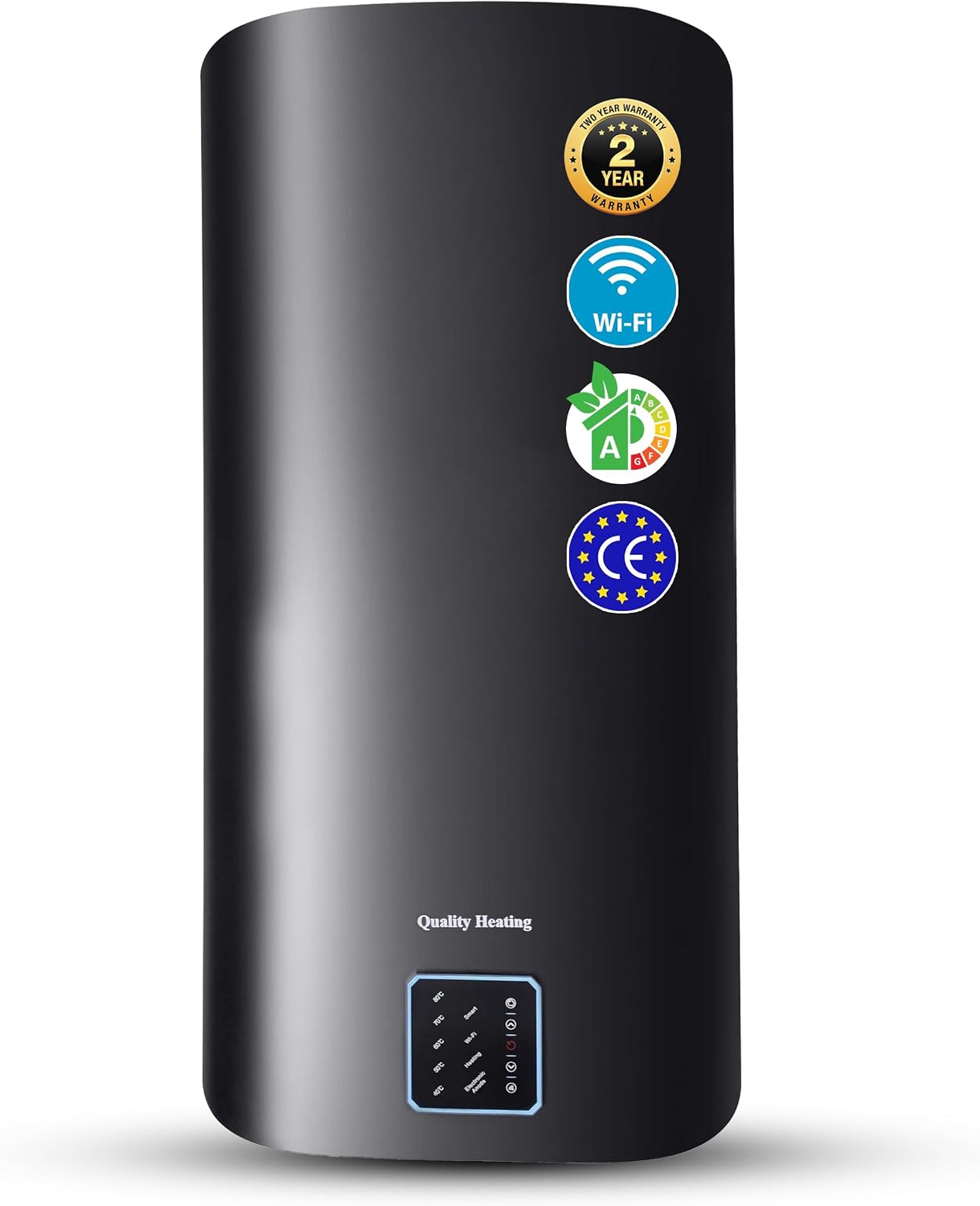 Scaldabagno Elettrico 80L WiFi con Controllo Digitale 2000W – Boiler Elettrico Smart con Controllo da App, Serbatoio Acqua Calda 80 Litri per Bagno, Cucina, Casa e Uso Professionale