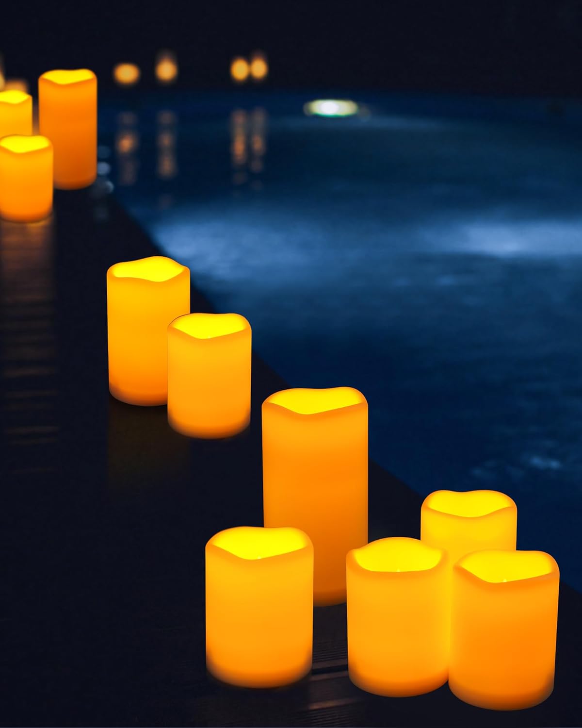 Candela da esterno impermeabile, candela a batteria a LED senza fiamma, candela analogica resistente alle alte temperature da 12 pezzi.