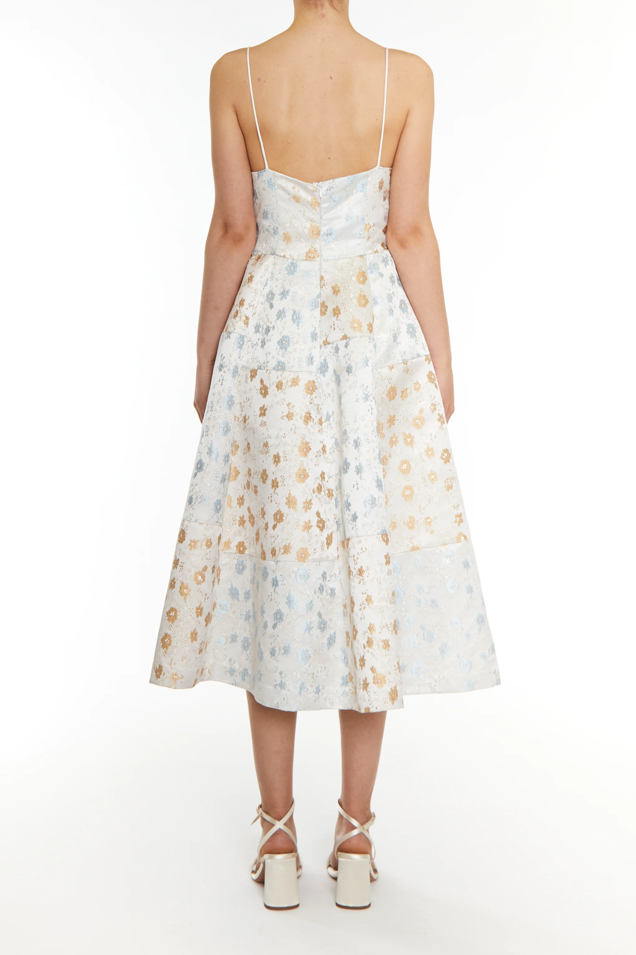 Leyla Jacquard Patchwork Skater Midi Dress