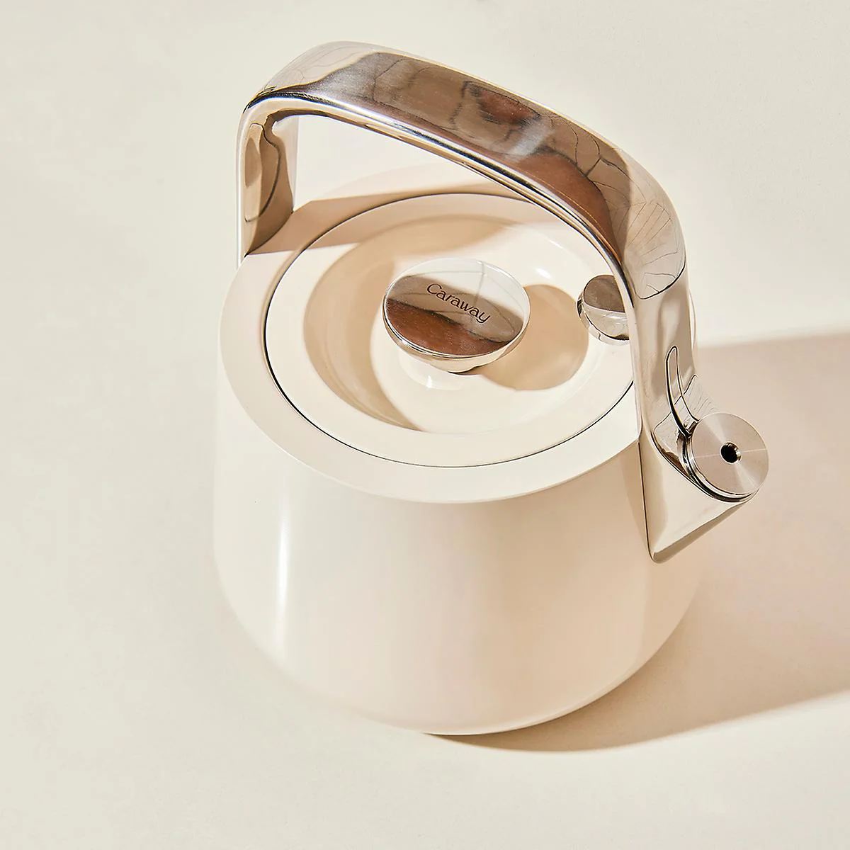 Caraway Whistling Tea Kettle in Cream