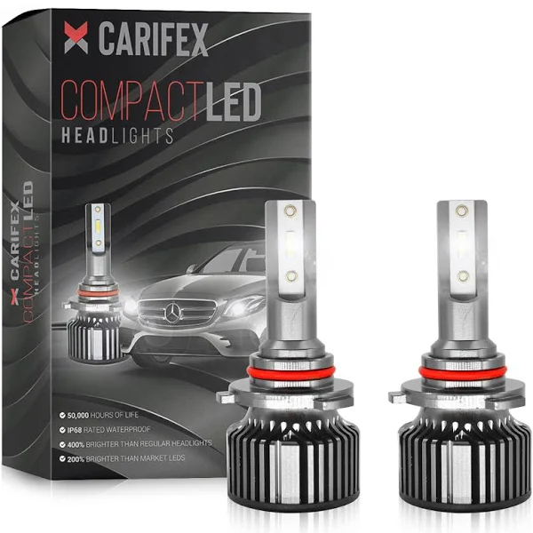 CARIFEX 9005/HB3 9006/HB4 Automotive LED Headlight Bulbs High Beam and Low Beam   Headlamp 14000 lm, Cool White 6000K Super Bright   Exterior Car
