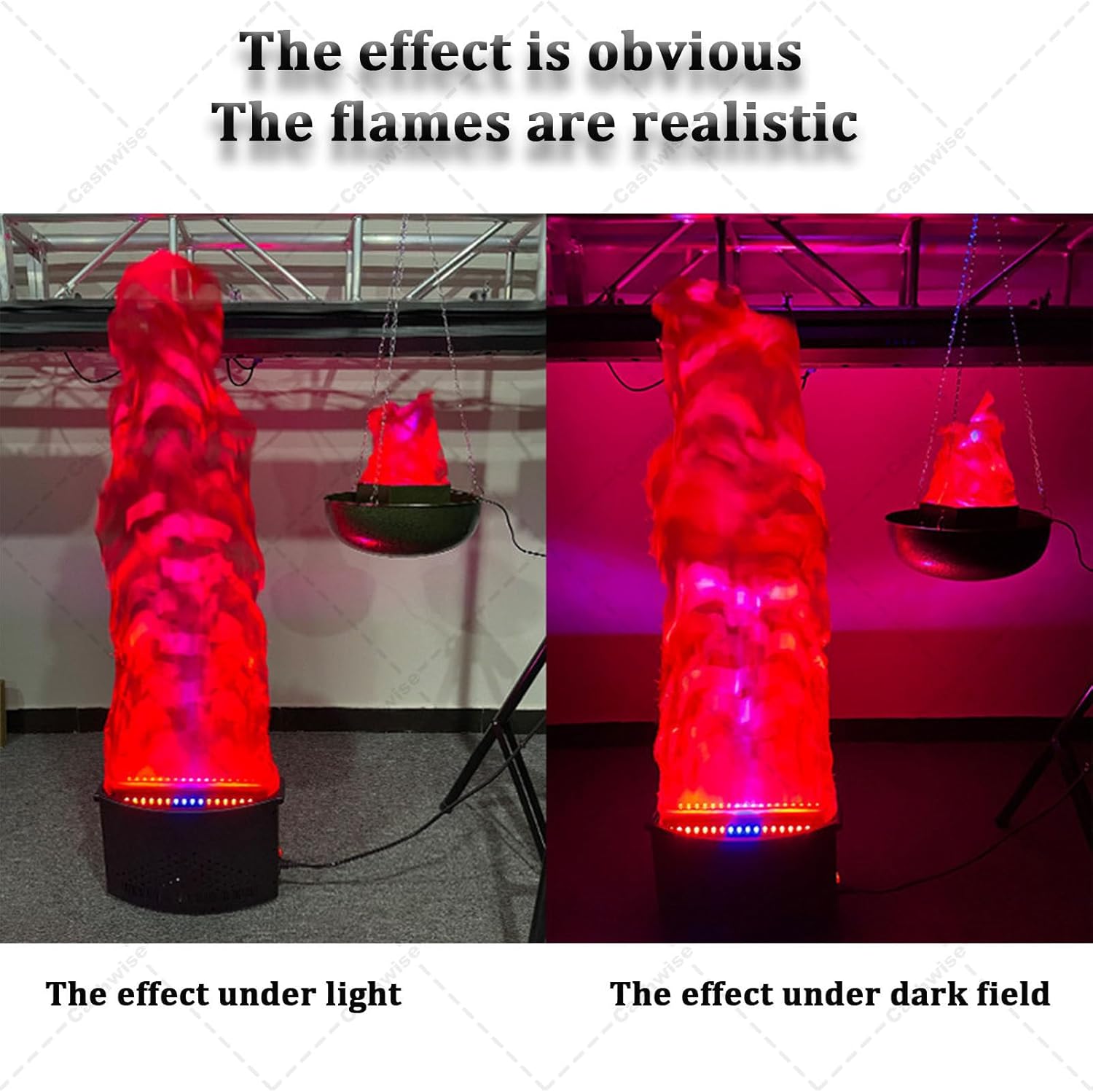 Elektrisches Flammenlicht, 36 LED flackerndes Licht für realistischen Feuereffekt mit Fernbedienung, ideal für Halloween, Weihnachten und Festival Dekorationen