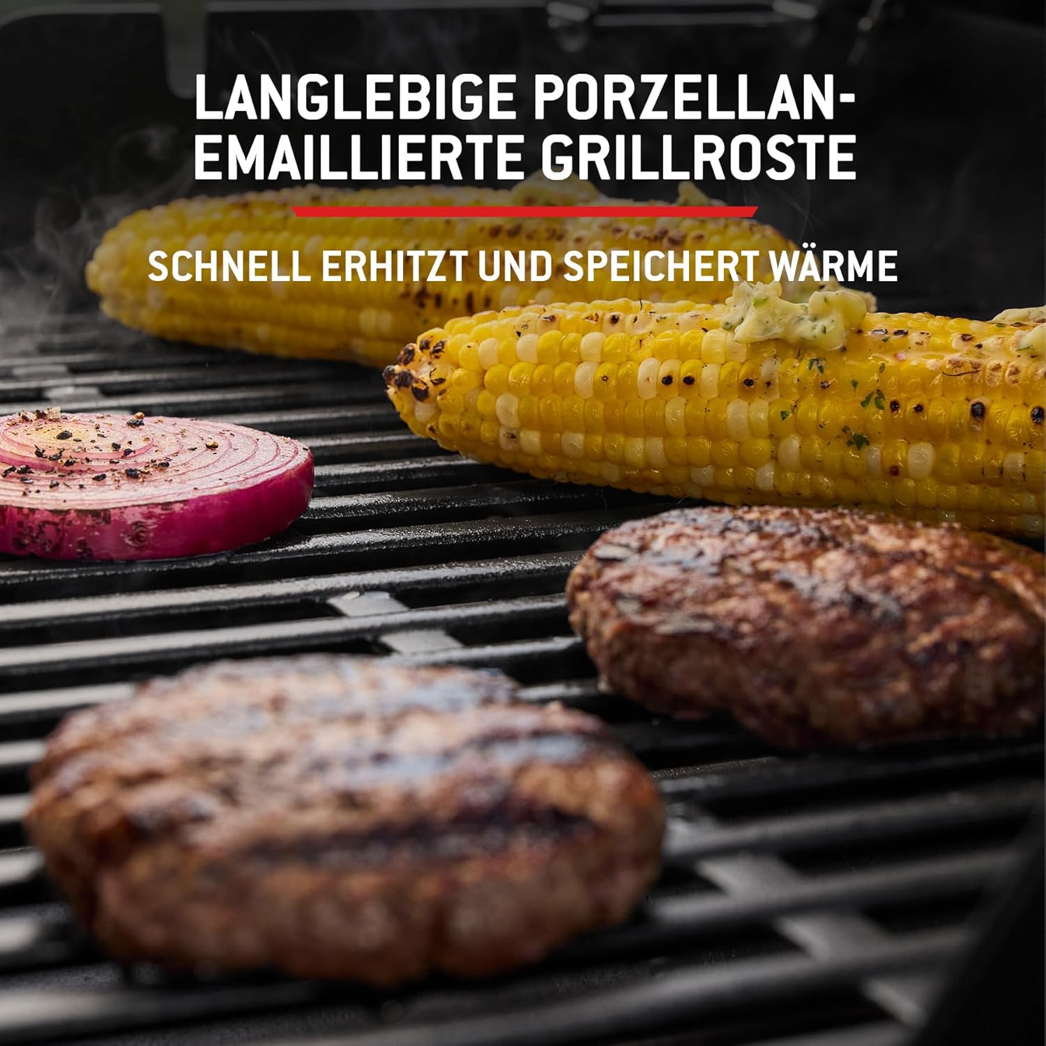 Weber Spirit E-210 Gasgrill, 2 Brenner, 51 x 46 cm Grillfläche, Warmhalterost, Deckelthermometer, 2 Räder - Schwarz/Silber (1500833)