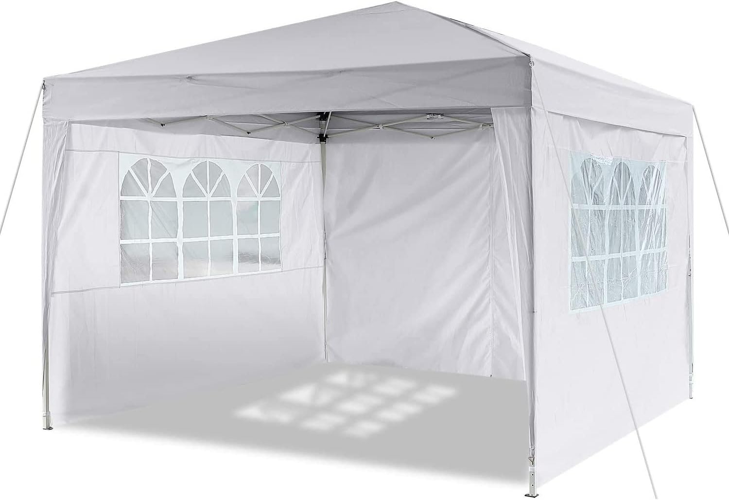 Gazebo Pieghevole Giardino 3X3 Automatico RICHIUDIBILE Fisarmonica Stand Fiera Mercato Mare in Acciaio (SENZA TELI LATERALI, BLU)