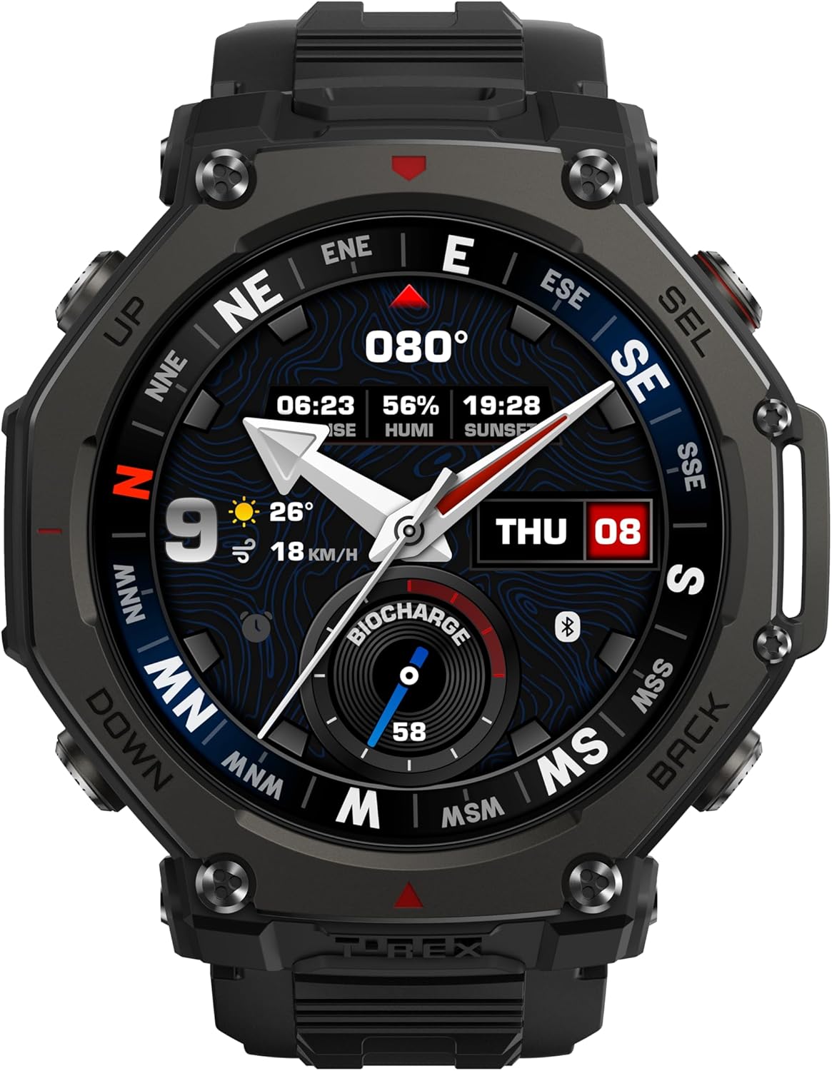 Amazfit T-Rex 3 Pro Smartwatch Outdoor 48mm Display AMOLED in Zaffiro, Ghiera in Titanio, GPS Dual Band, Mappe Offline, 25 Giorni di Autonomia, Torcia Integrata, 10 ATM, 180+ Modalità Sport