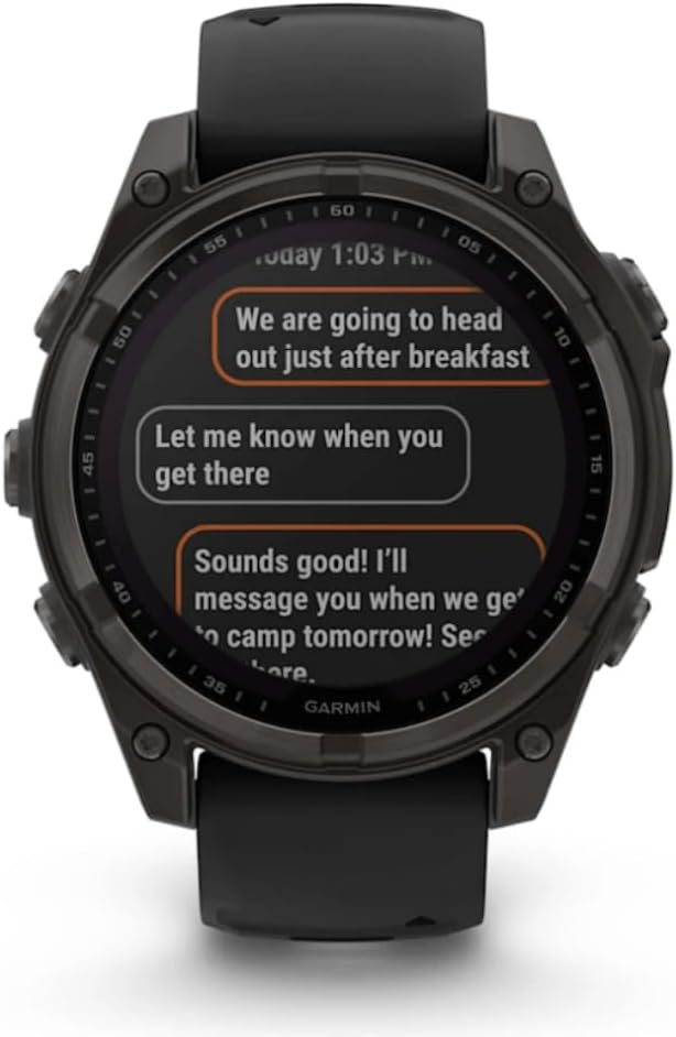 Fenix 8-47 mm, AMOLED, Saphir, Carbongrau, DLC Titan mit schwarz/kieselgrauem Silikon