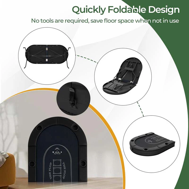 8-Player Foldable Poker Table, 72