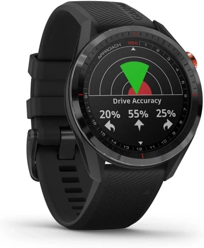 010-02200-00 Approach S62, Premium-Golf-GPS-Uhr, integrierter virtueller Caddie, Mapping und Vollfarbbildschirm, Schwarz