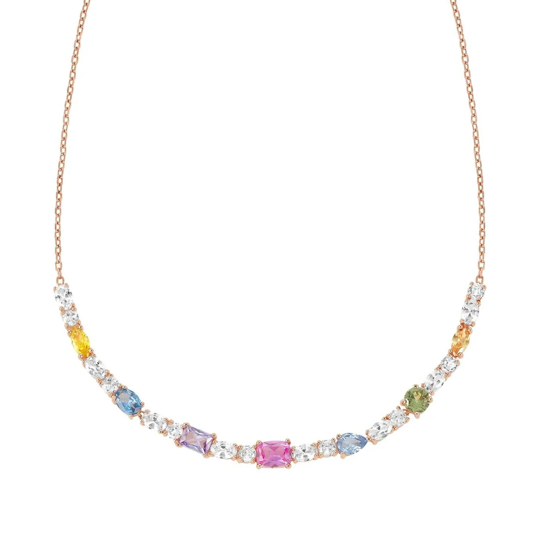 Collana Nomination argento rosa e pietre colorate e bianche varie forme 149826/011