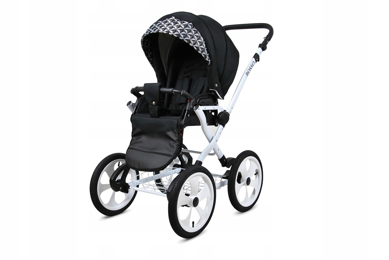 BabyLux® Bambimo Kinderwagen Set 2 in 1 - Rosso - incl. Babywanne, Buggy Sportsitz - Kinderwagenset - Kombikinderwagen mit Wickeltasche, Regenschutz, Moskitonetz, Cupholder usw.