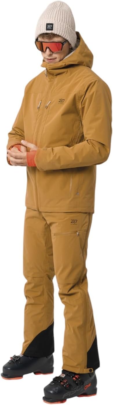 2117 of Sweden Nausta Herren Skijacke mit Kapuze gold Wasserabweisende Herren-Skijacke mit Isolierung. Perfekt für Skifahren, bietet Stil, Komfort und Schutz.