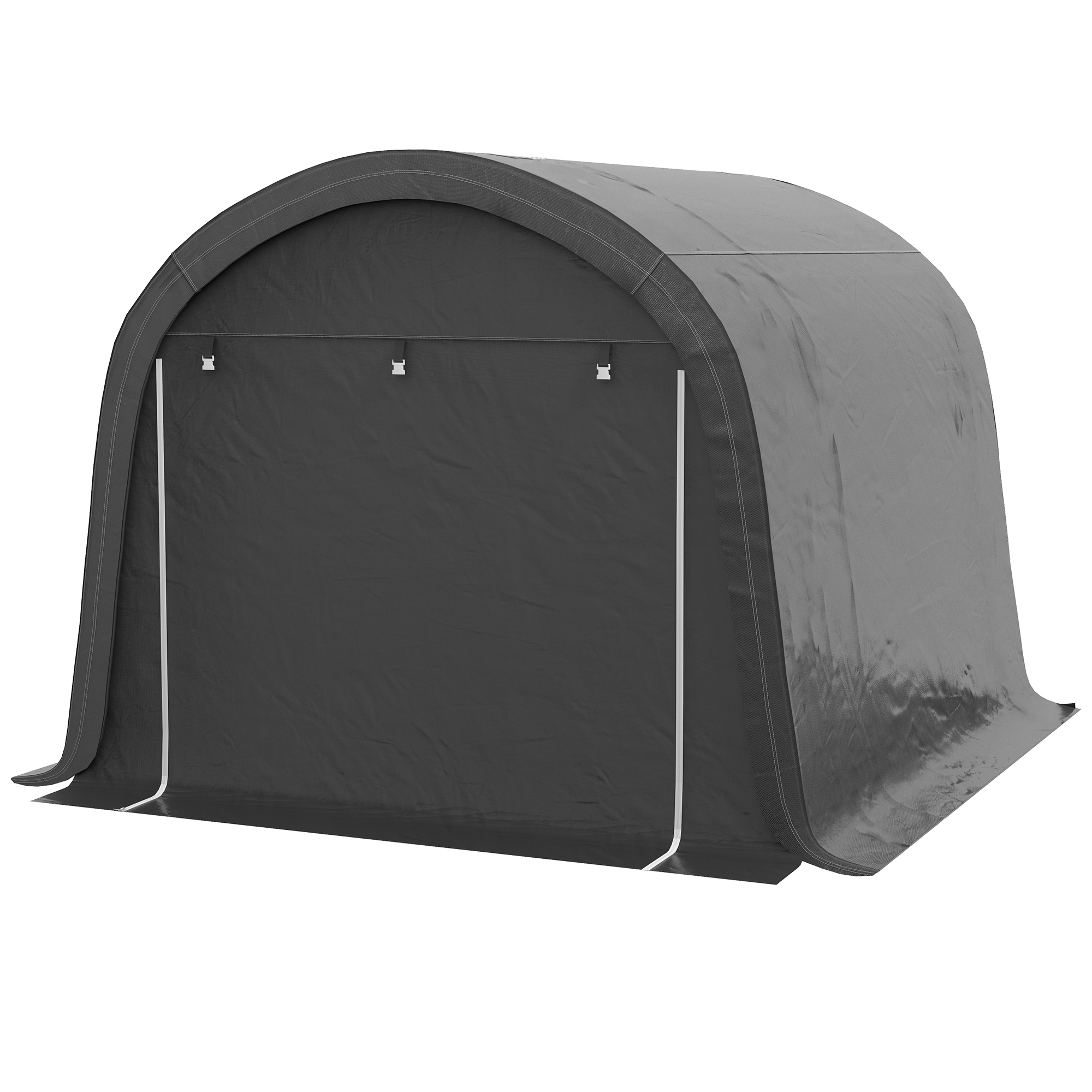 Outsunny Lagerzelt für den Garten, stabiler Stahlrahmen, große Türen, 3x3m, Grau