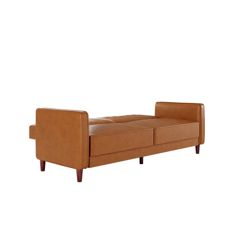 Faux Leather Convertible Sofa Bed Modern Sleeper Couch