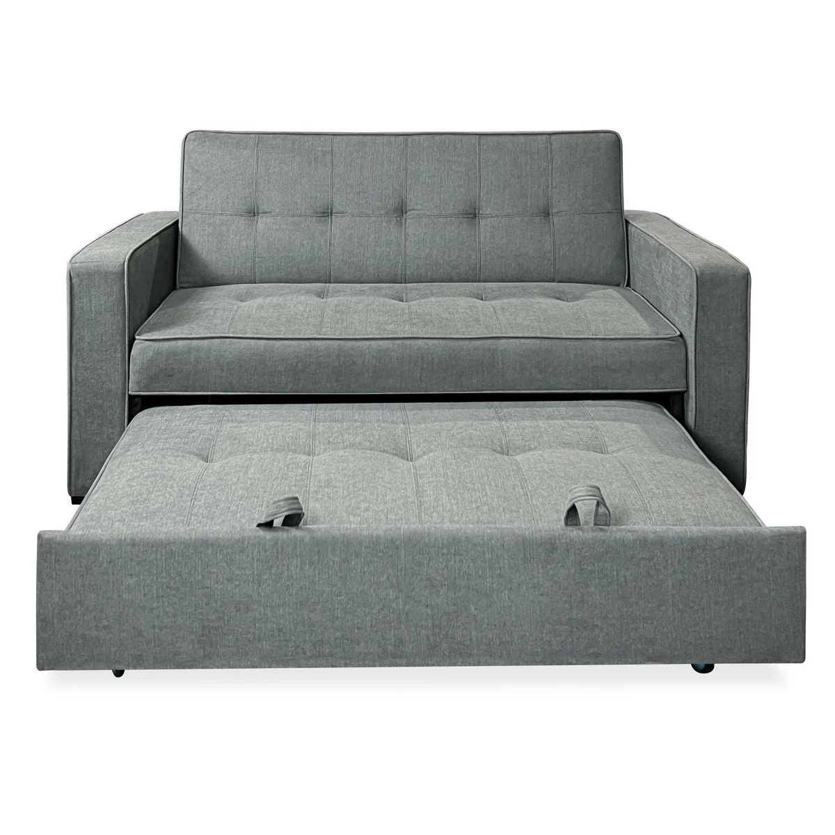 Sofá Cama De 2 Plazas Modelo Vienna Con Reposabrazos, Gris, Diseño Moderno, Práctico Y Funcional