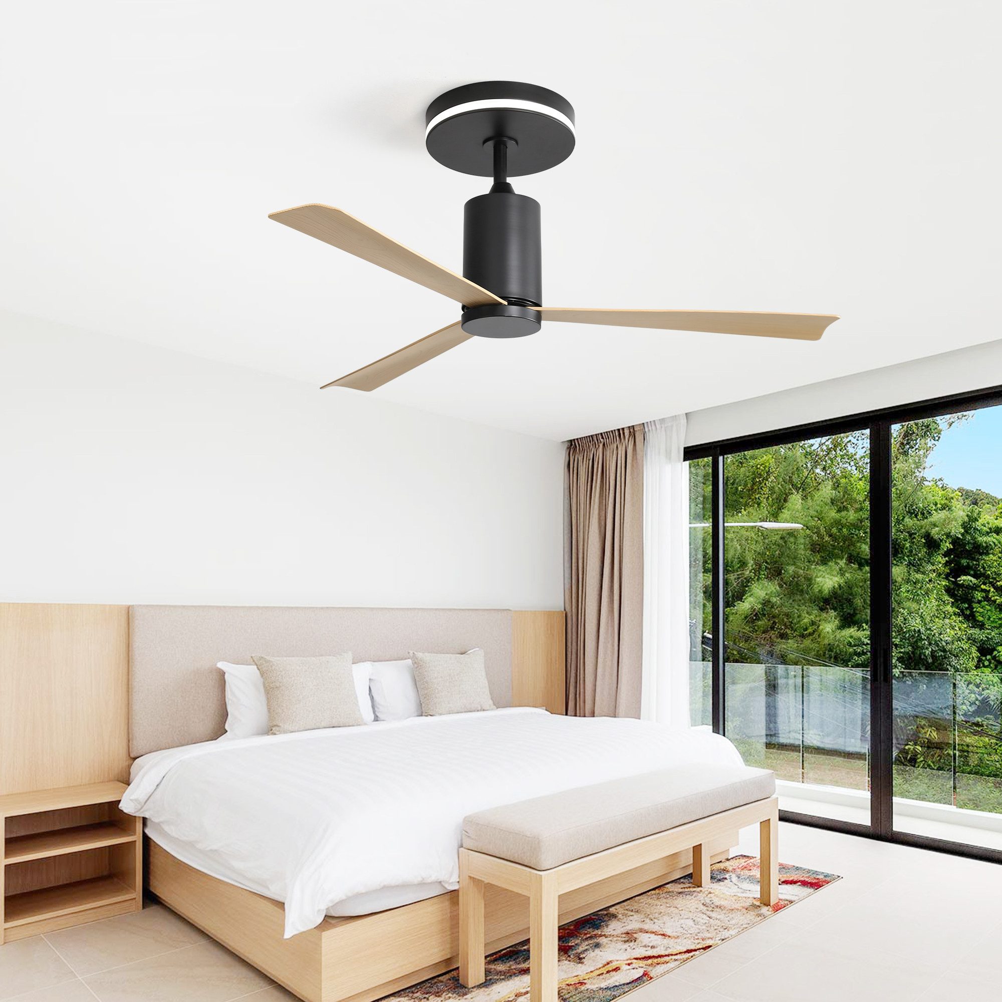 Deckenventilator zur Unterputzmontage mit LED-Licht und Fernbedienung
