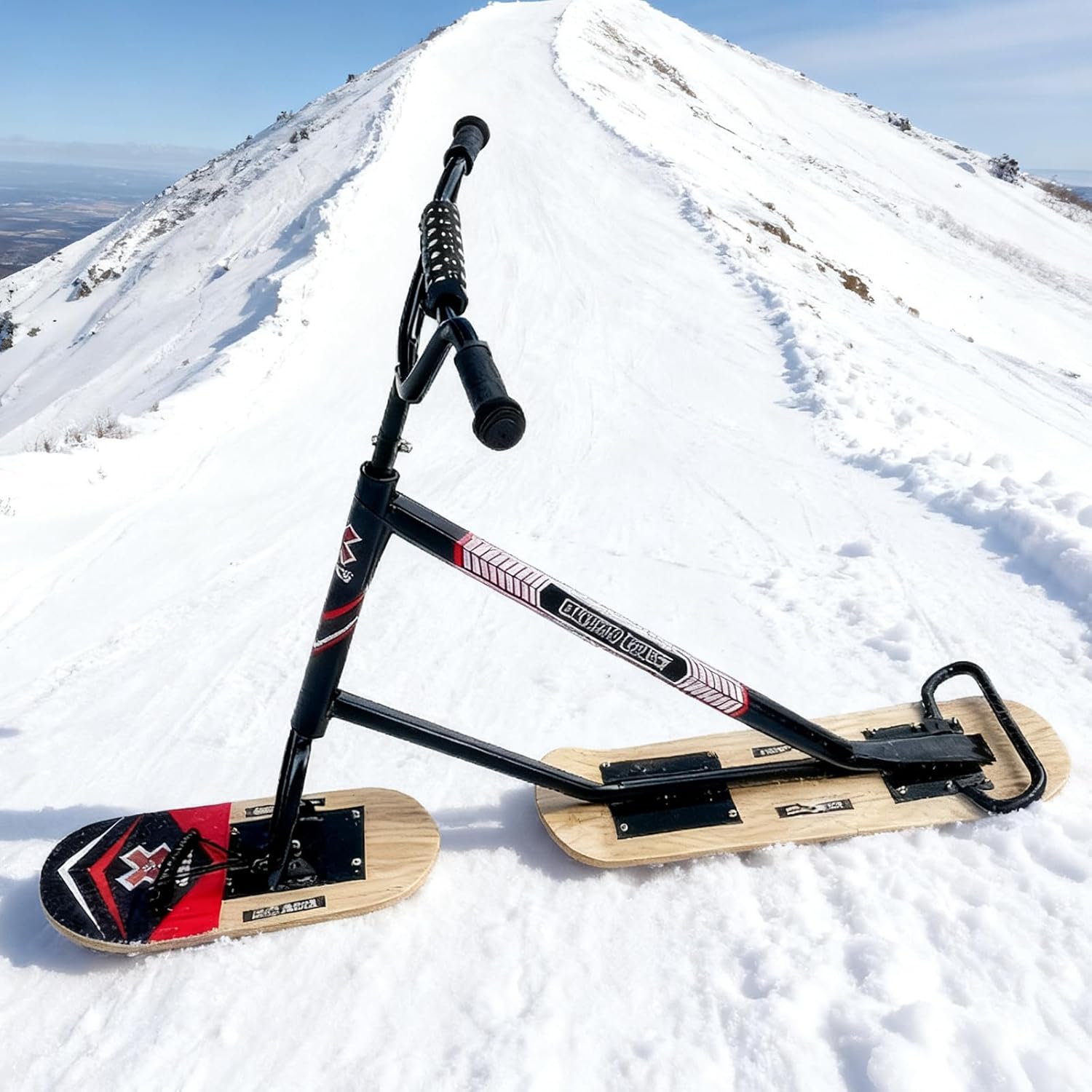 Snow-Skates/Scooter Für Erwachsene – Mit 360°-Agile-Lenkung, Verstärktem Aluminiumrahmen Mit Doppelkufen, Schneegleitschlitten Im Freien, Für Winterabenteuer Woodn
