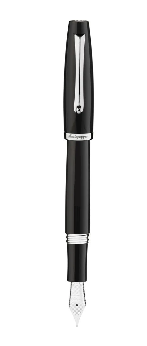 Penna Stilografica Montegrappa Manager Palladium resina nera ISMAN_IC