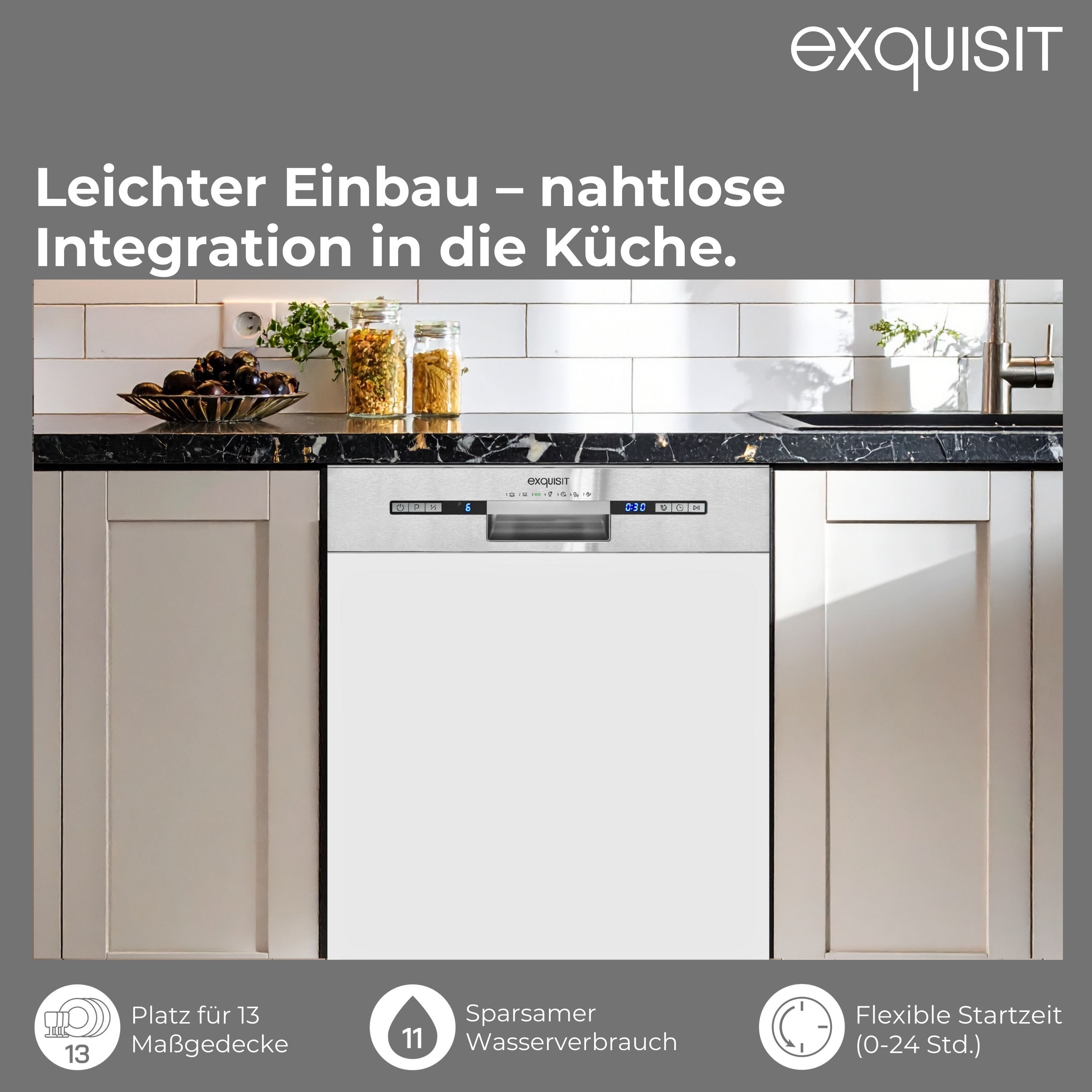 teilintegrierbarer Geschirrspüler PLUS EGSP2113-EB-030E