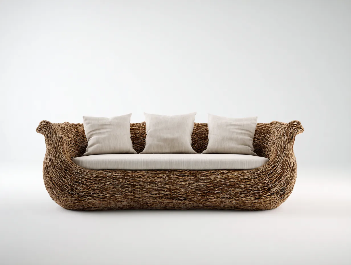 Divani da esterno-rattan-tessuto-182 x 86 x 74 cm-beige-naturale-stile moderno