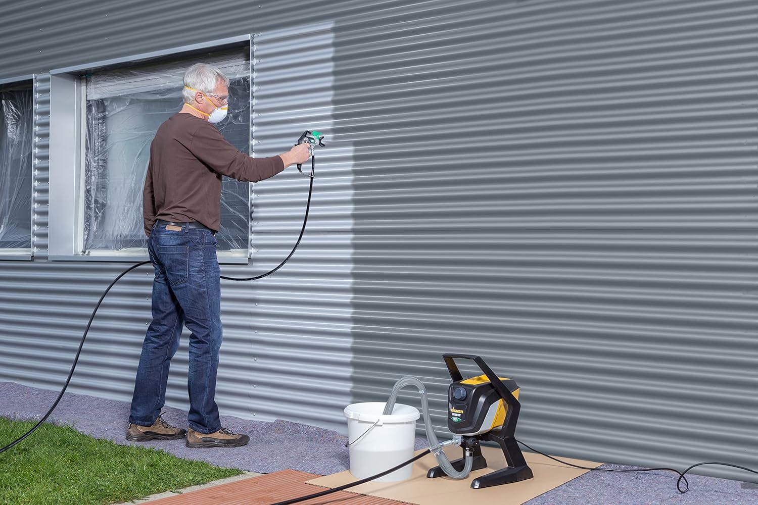 WAGNER Airless Farbsprühsystem Control Pro 350 M für Wandfarben, Latexfarben, Lacke & Lasuren, 15 m²-2 min, Druckregulierung, 110 bar, Schlauch 15 m