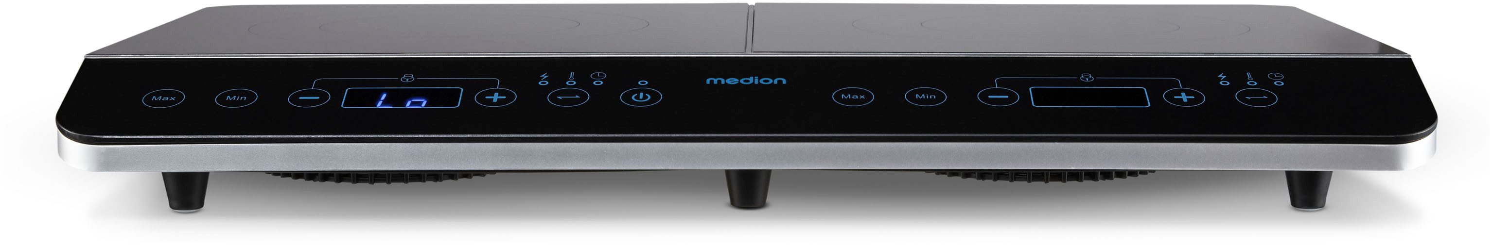 Doppel-Induktionskochplatte MD 15324, 3500 W Induktionsleistung, automatische Topferkennung, Timer