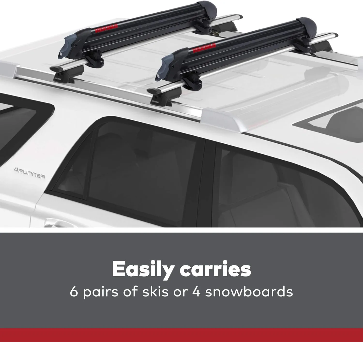 Yakima PowderHound 6 Ski & Snowboard MountRides Quietly Black