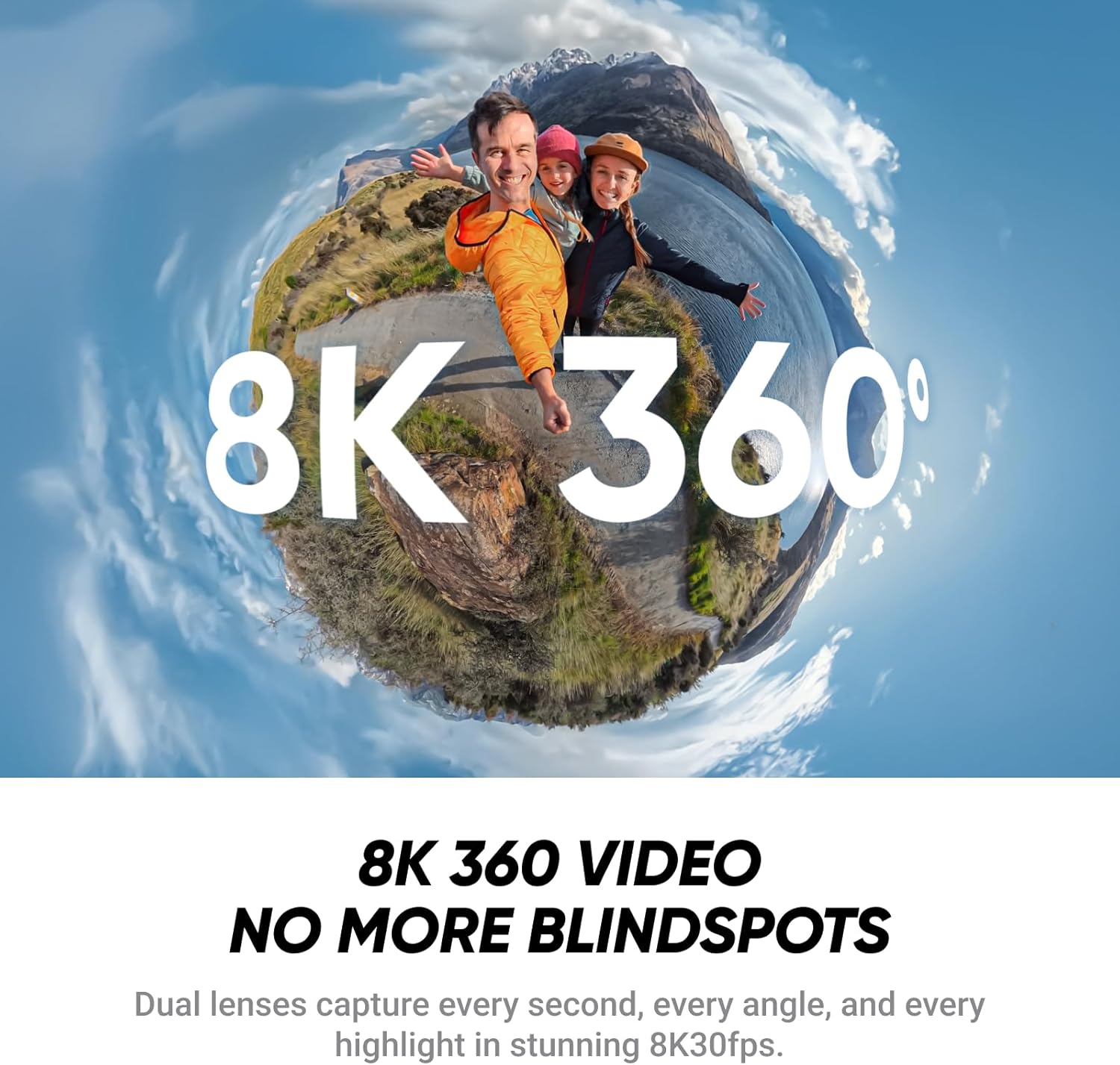 X4 Air Snowboard-Bundle – 165 g leichte, wasserdichte 8K 360°-Kamera, Unsichtbarer Selfie-Stick, Wechsel-Linsen, Erst aufnehmen & dann ausrichten, Windschutz, Stabilisierung, KI-gestützte App