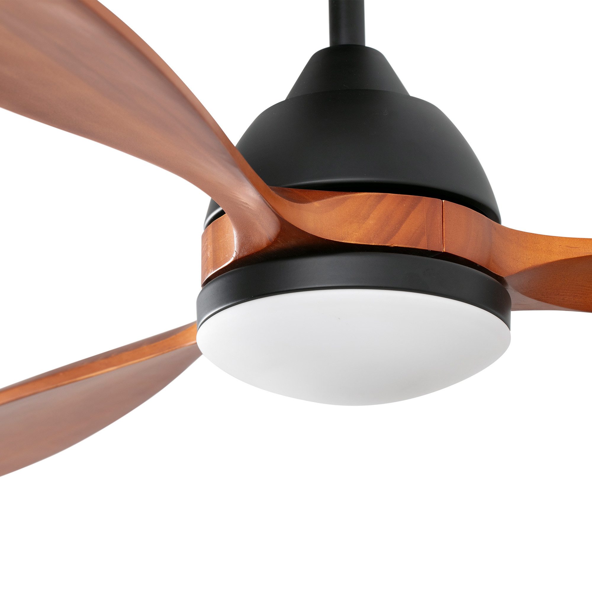 Deckenventilator DC Deckenventilator Poros Schwarz 132 cm mit LED