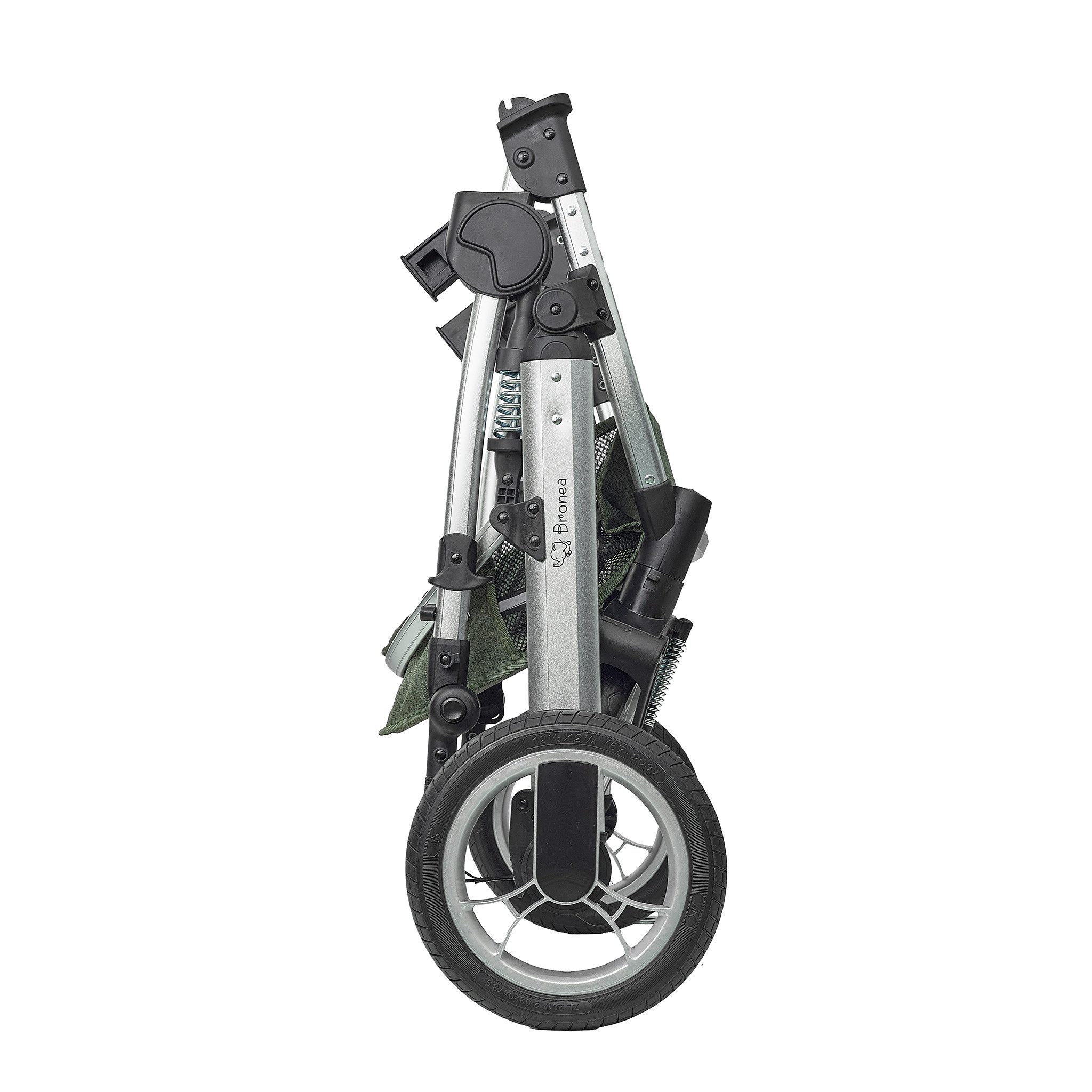 Kombi-Kinderwagen EXQUISE 2.0 Kinderwagen 3-in-1 GRÜN/SILBER mit BUGGY, AUTO-BABYSCHALE