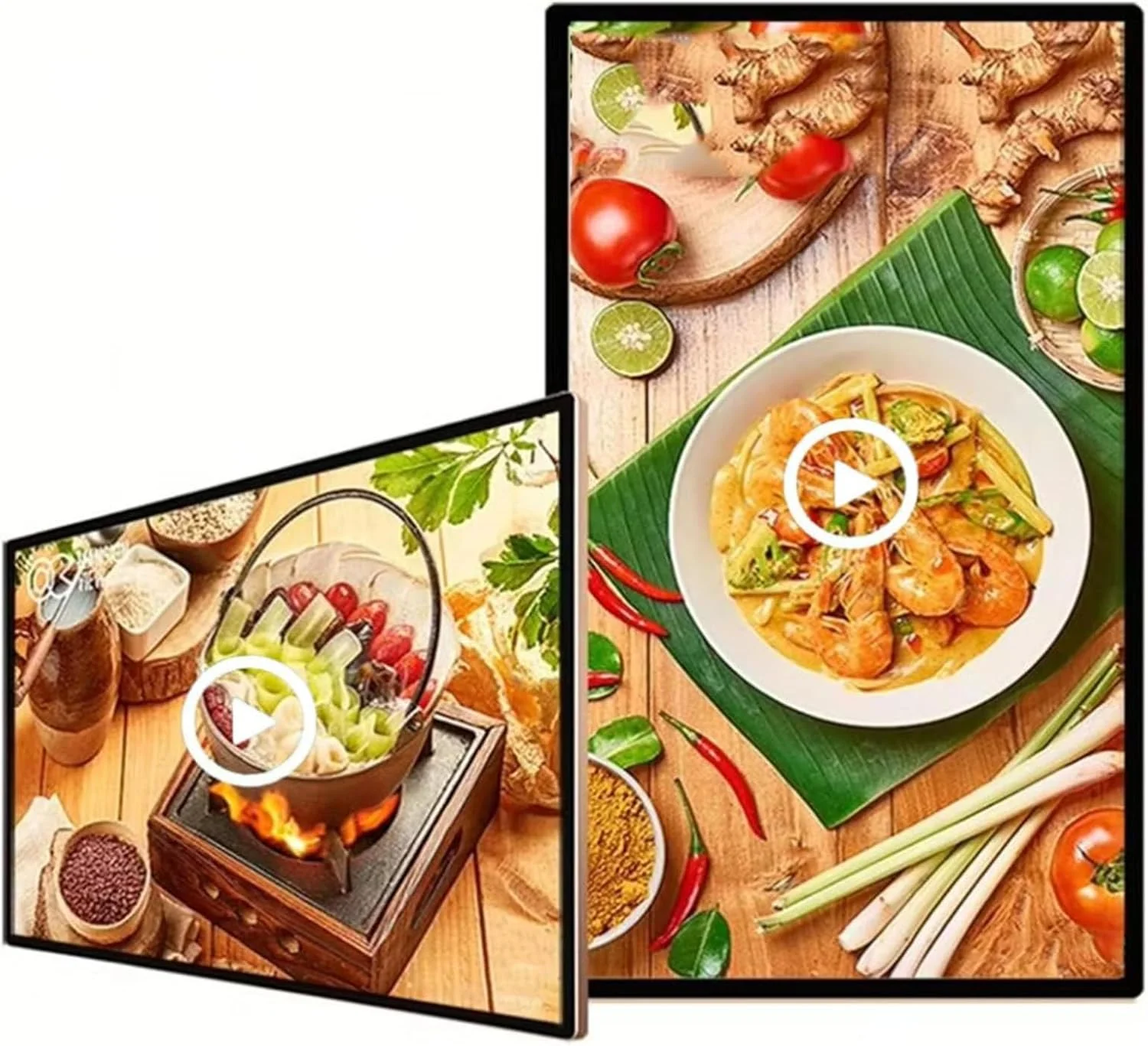 Digital-Signage-Display, 43 Zoll, Rahmen aus Aluminiumlegierung., Schwarz, kommerzieller LCD-Bildschirm für Restaurants und Geschäfte