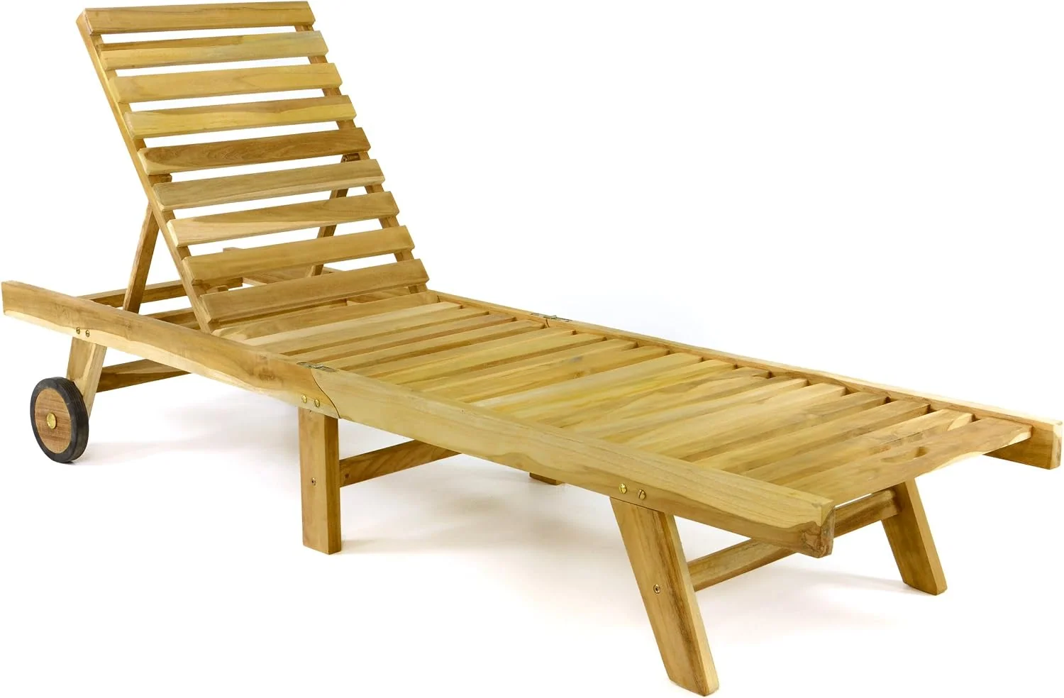 Divero klappbare Sonnenliege CASTELLON aus unbehandeltem Teakholz, unbehandelt, Farbe: Natur-Braun