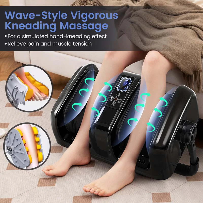 Foot Massager with Heat, 3 Massage Modes & Speed, 360�� Adjustable Stand, Remote, Shiatsu Leg Massager for Feet Calf Arms Relax