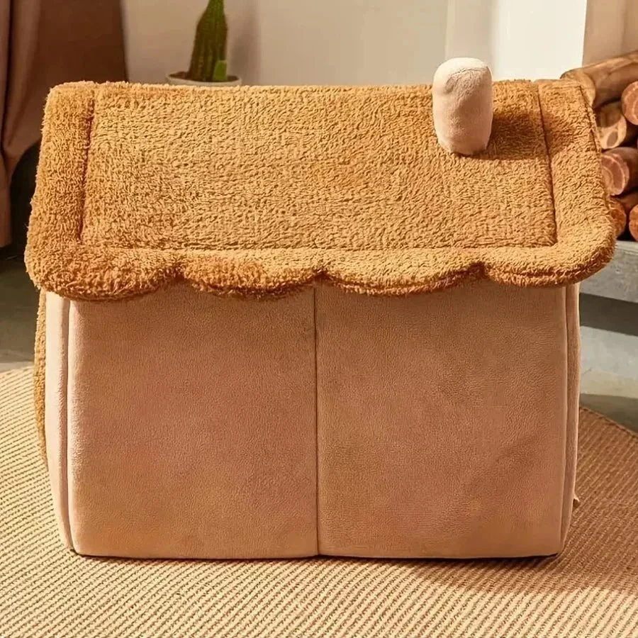 Plush Cat Cave Bed �C Enclosed Design for Stress Relief & Cozy Rest