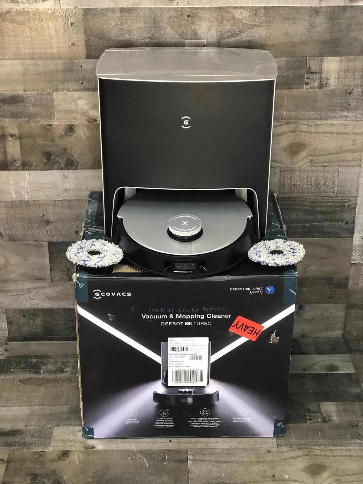 ECOVACS DEEBOT X1 Omni Robot Vacuum and Mop Combo with Self Emptying, Auto Wash, Auto Refill and Auto Hot Air Drying, 5000Pa Suction, AIVI 3D Obstacle Avoidance, Built in YIKO Voice Assistant, Black
