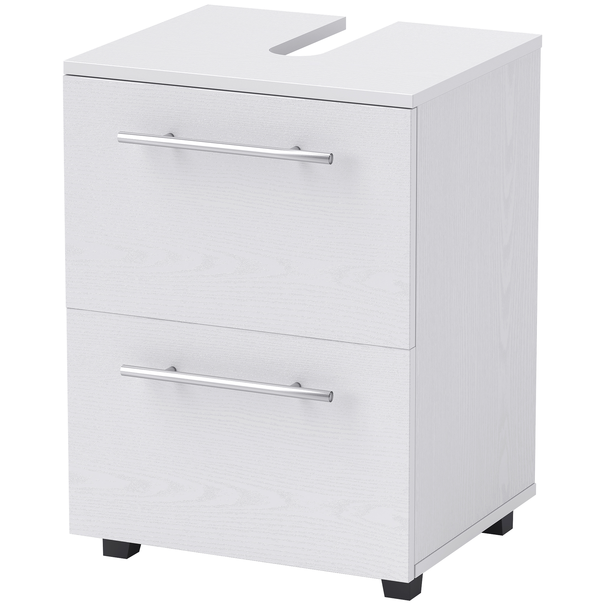 HOMCOM Badezimmerschrank, Waschbecken-Kommode mit Schublade, kompakt, Spanplatte, Weiß