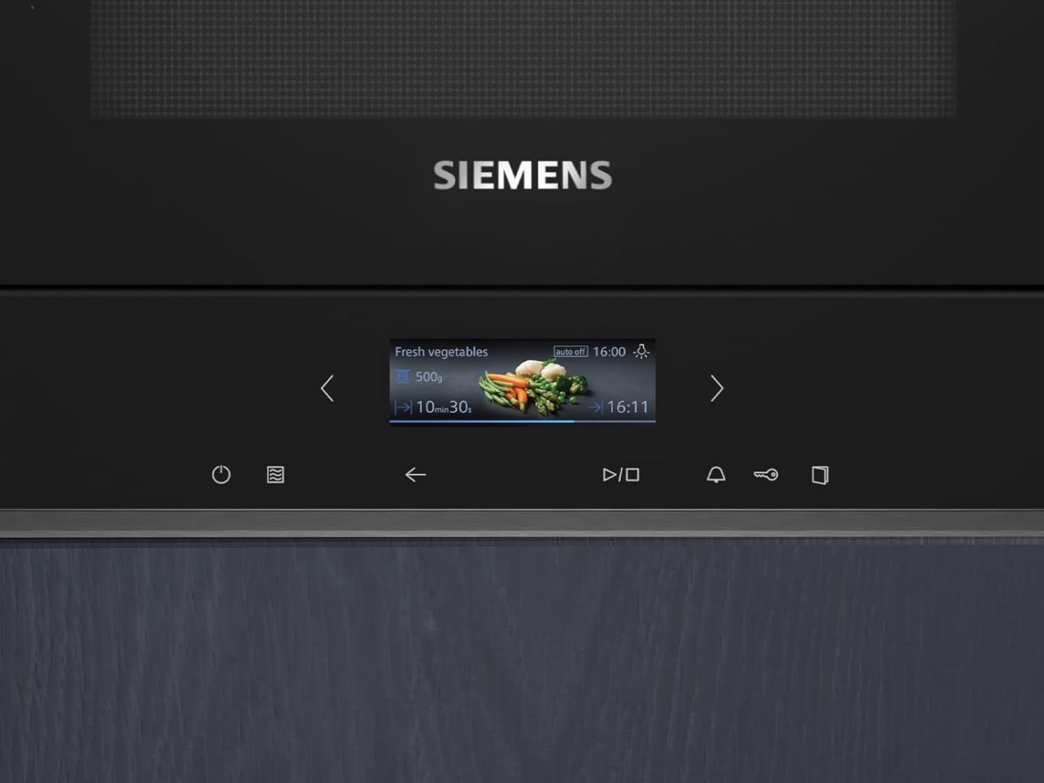 Siemens BF722R1B1 iQ700 Einbau-Mikrowelle, Schwarz, cookControl7 - Automatikprogramme, humidClean Plus - Innenraumreinigung, cookControl Plus - für beste Ergebnisse, TFT-Full-Touchdisplay