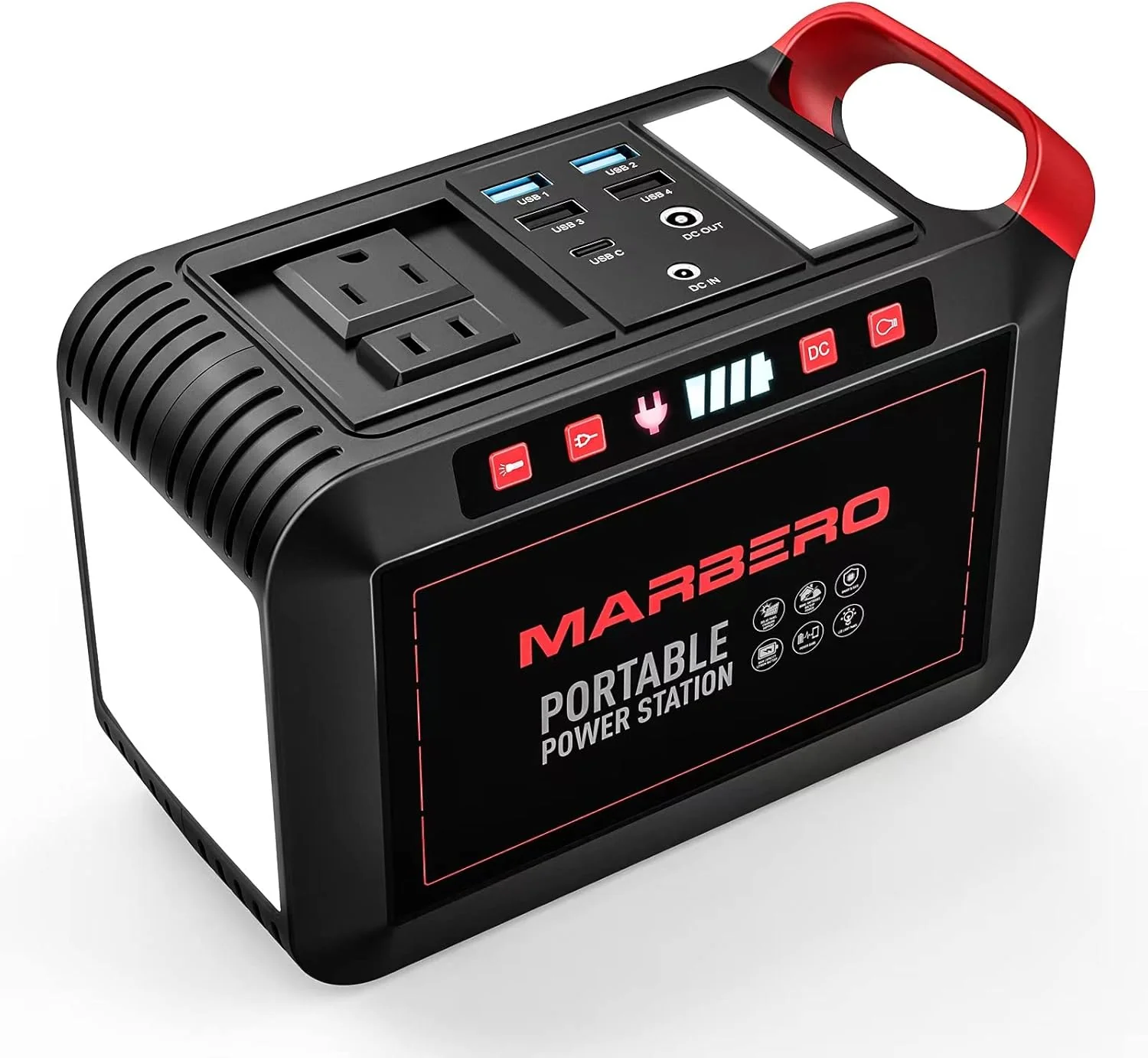 Portable Power Station 88Wh Camping Lithium Battery Solar Generator Fast Charging with AC Outlet 120W Peak Power Bank