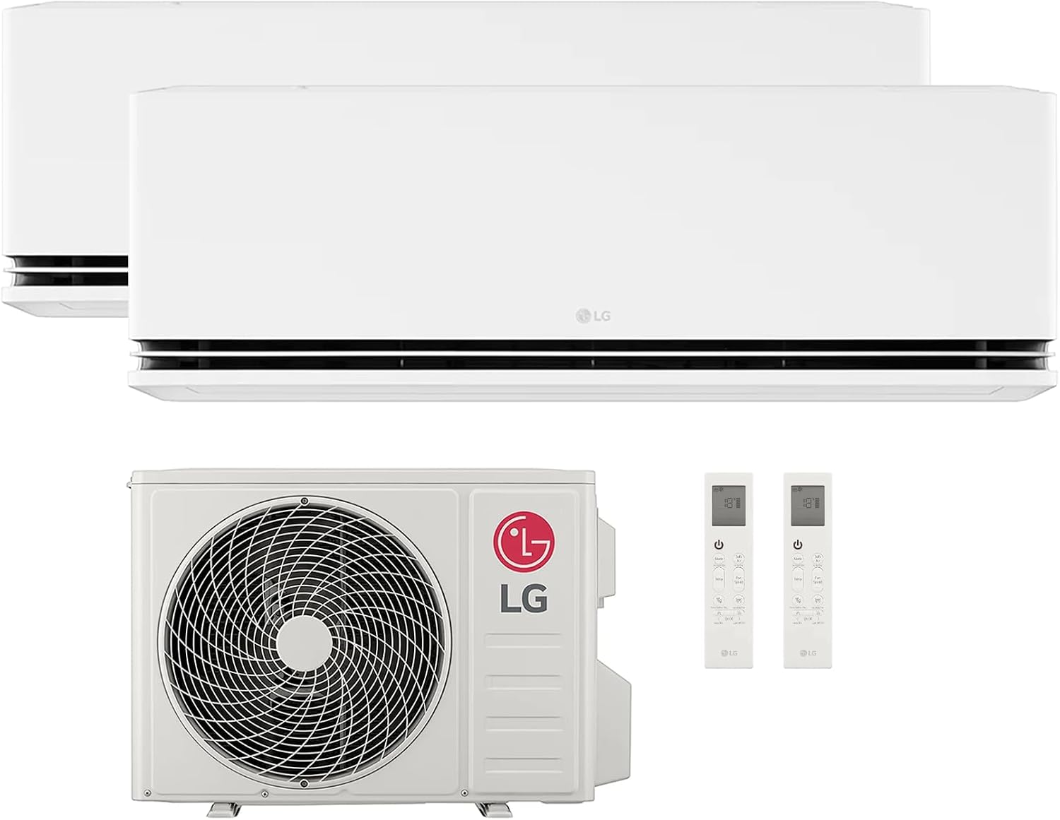 LG Condizionatore a 2 Split DualCool Deluxe WiFi 9000+12000 Btu, Climatizzatore con 2 Unità Interne a R32, Pompa di Calore, Completo di Unità Esterna, Alta Efficienza Energetica A+++ / A++