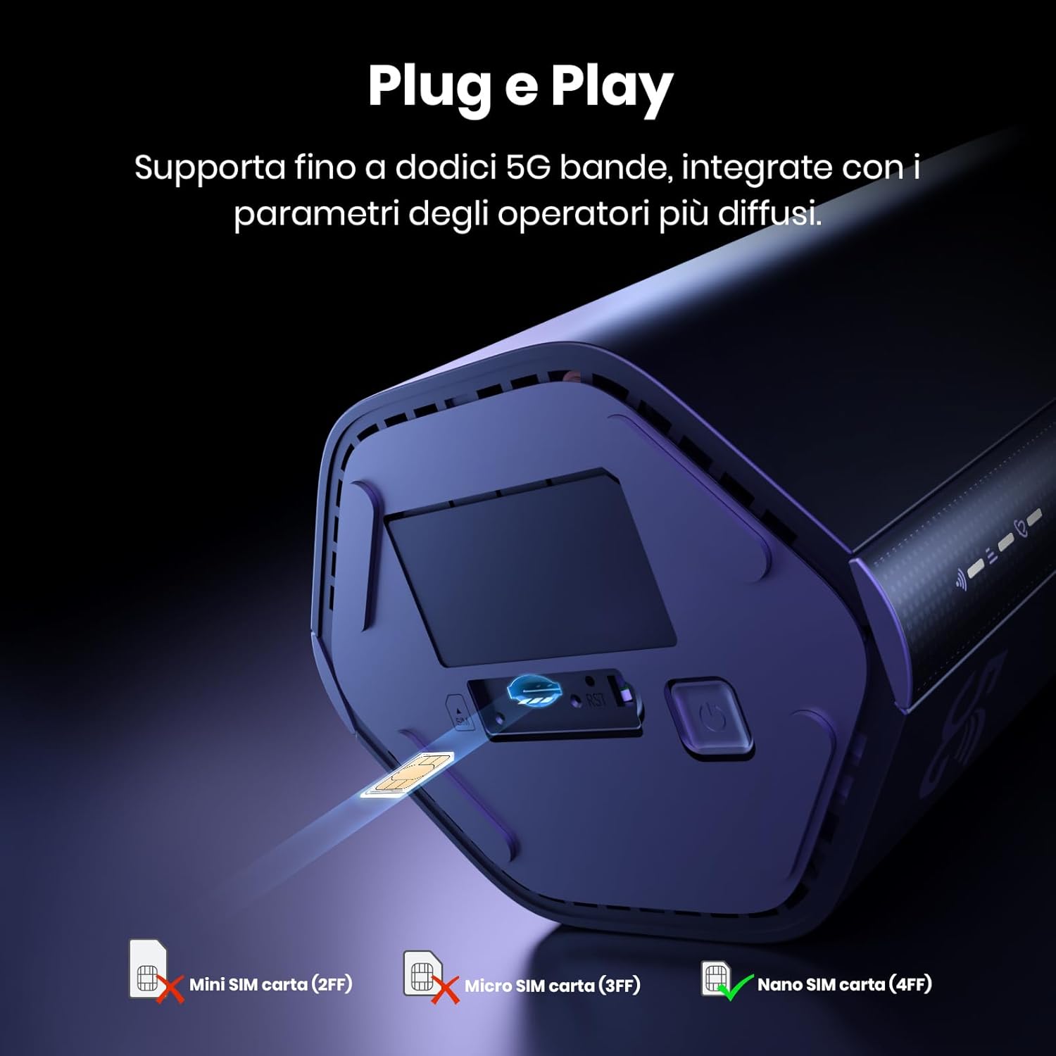 Tenda 5G03 - Router 5G con SIM, Modem 5G SIM WiFi 6 AX1800, Dual Band, Velocità fino a 4,67 Gbps, Easy Mesh, Plug&Play, 2 Porte Gigabit, Connettere fino a 100+ dispositivi, WPA3, OFDMA, MU-MIMO