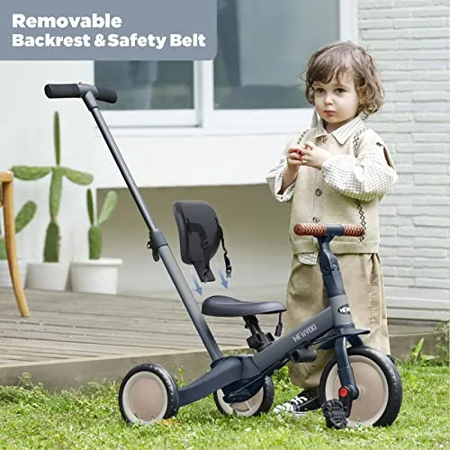 Newyoo Tricycles for 1 3 Year Olds, Toddler Bike with Backrest and Safety Belt